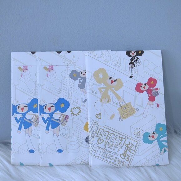 NEW Coach Poppy-Chan notecards envelopes sticker tin set hard to find NWOT - Picture 6 of 9